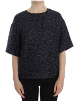 Blouse en soie en Sicile enchantée avec des touches d'or Impression