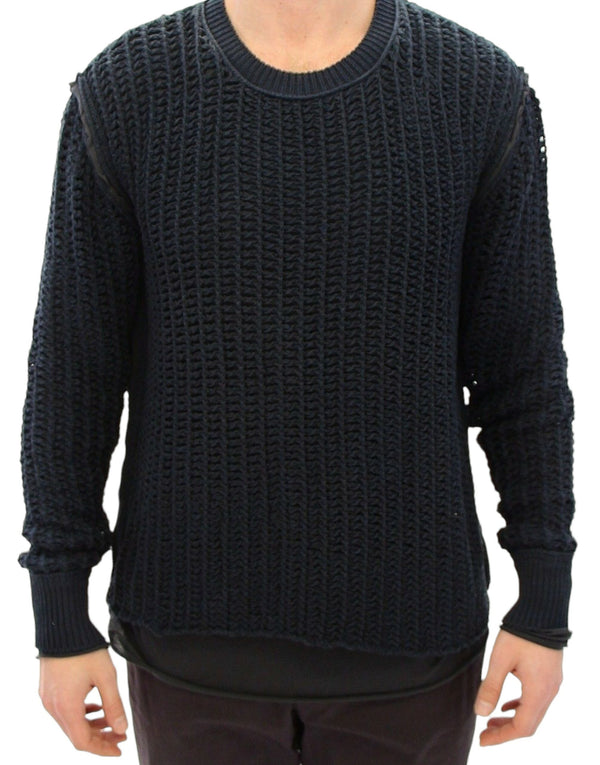 Eleganter blauer und schwarzer Schichtpullover