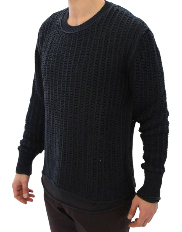 Eleganter blauer und schwarzer Schichtpullover