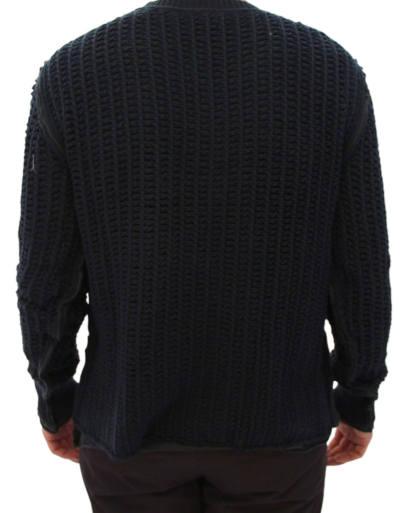 Eleganter blauer und schwarzer Schichtpullover