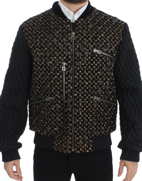 Elegante chaqueta de diseñador de lentejuelas negras