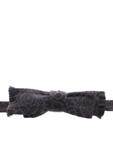 Elegante schwarze Paisley Seiden-Wool-Mischung Fliege