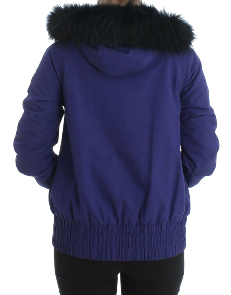 Chic Blue K-Way σακάκι με Faux Fur Accent