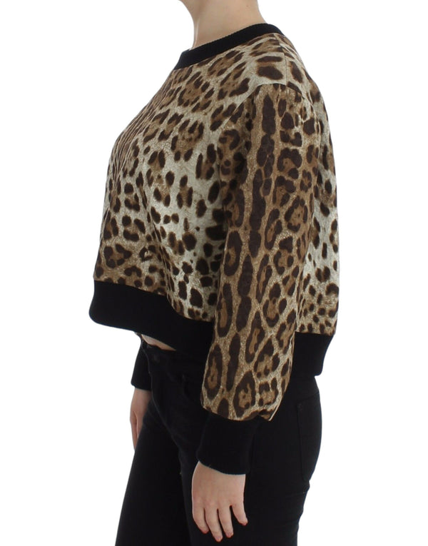 Elegante top de suéter de leopardo estampado