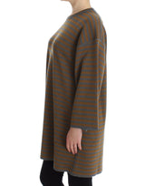 Maglione oversize a strisce giallo e grigio