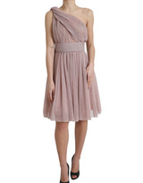 Robe de tulle rose asymétrique élégante