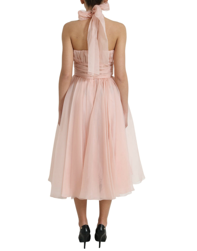 Elegantes Seidenchiffon Halfer Midi Kleid