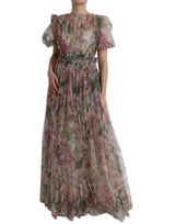 Elegant Floral Print Long Dress