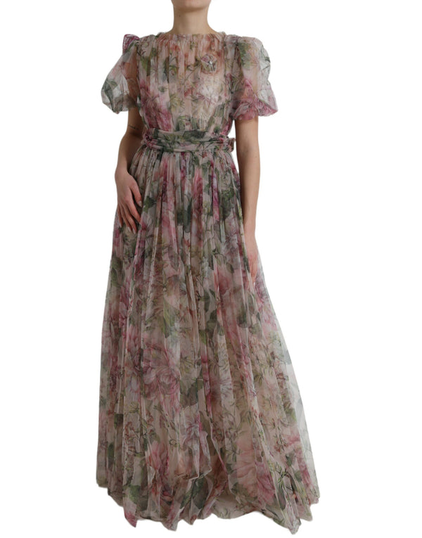 Elegant Floral Print Long Dress