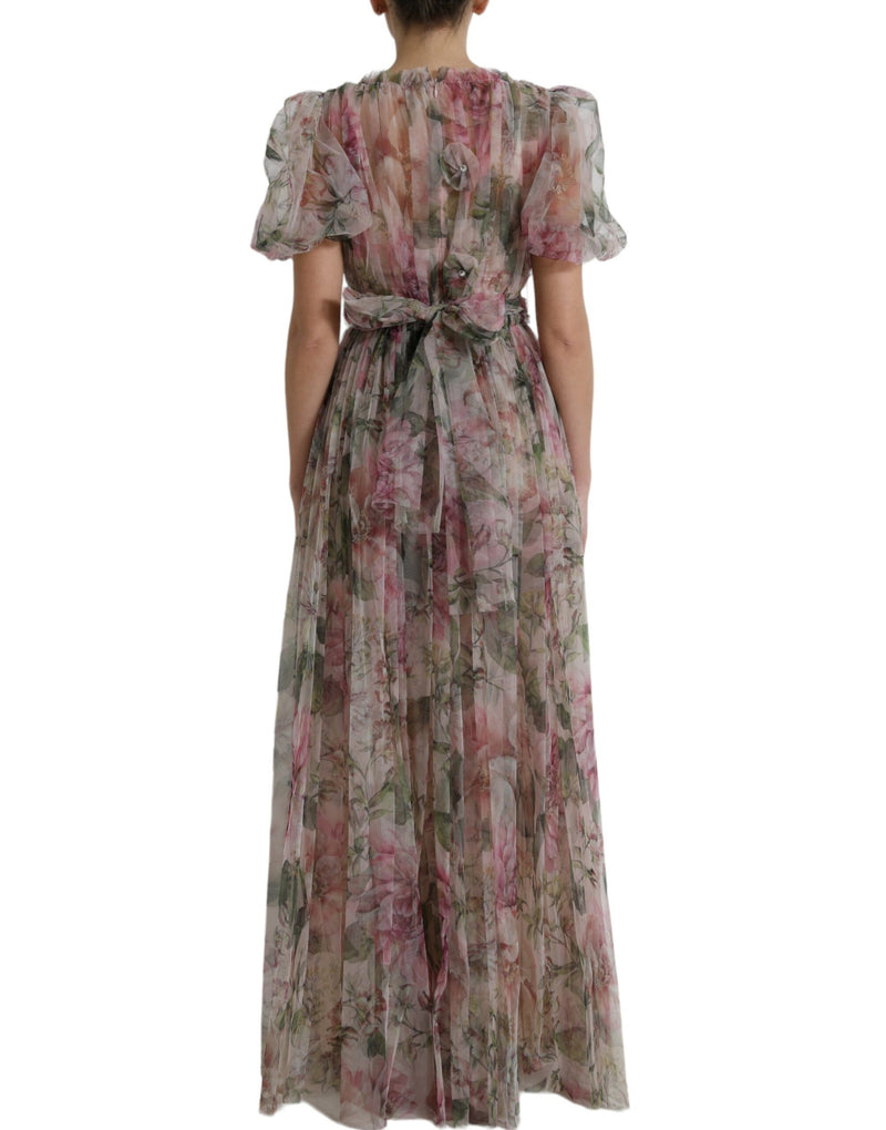 Elegant Floral Print Long Dress