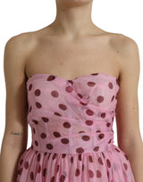 Robe en soie sans bretelles chic en rose