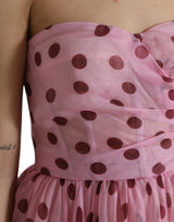 Robe en soie sans bretelles chic en rose