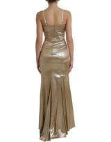 Elegantes metallisches Goldscheidekleid mit Kristallen