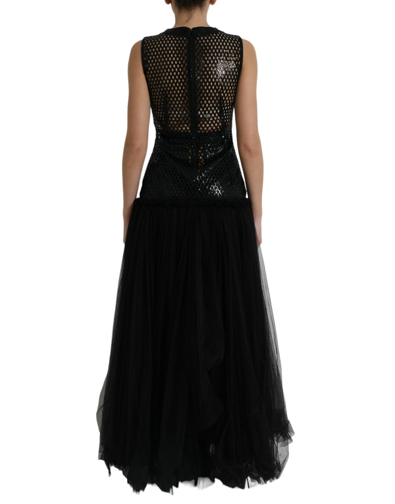 Robe de soirée élégante à paillettes noires