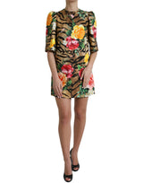 Animal et imprimé floral mini robe shift