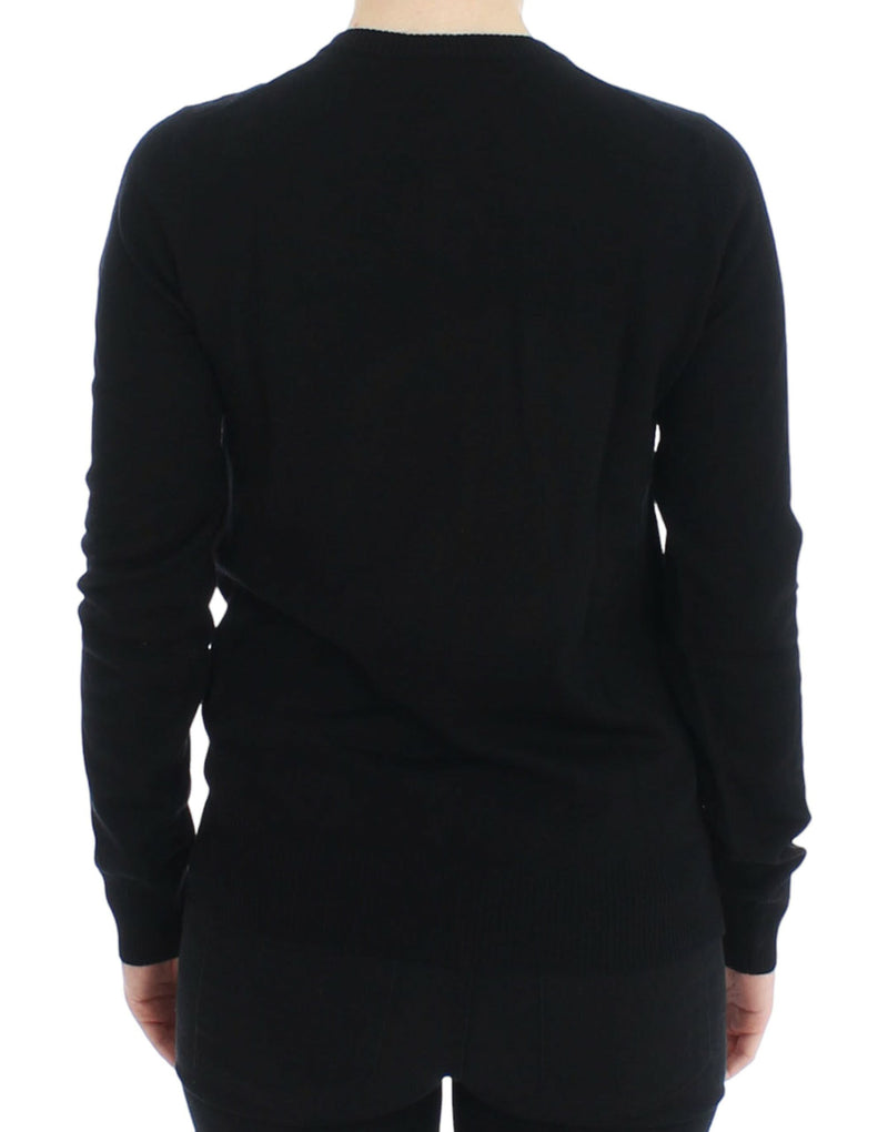 Pull cardigan en laine noire élégante