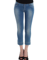 Chic Blue Capri Jeans para elegantes veranos