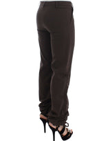 Pantaloni da abito di cotone marrone chic