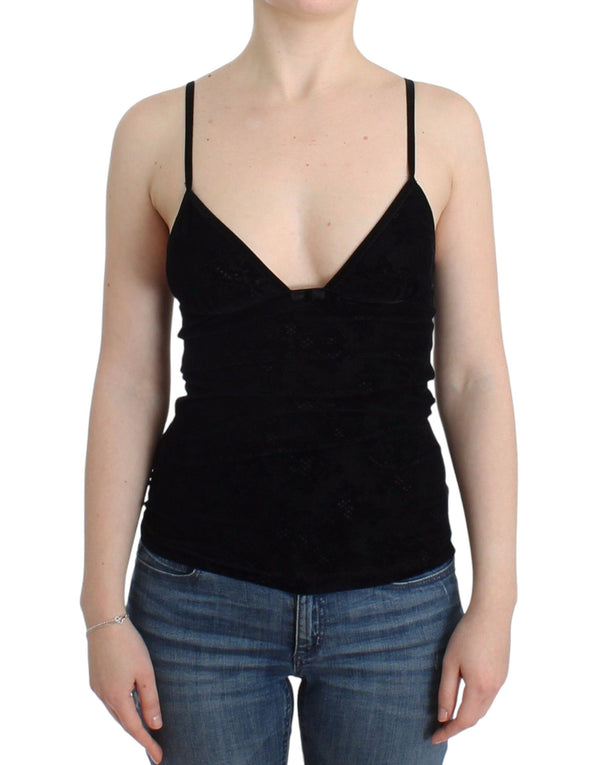 Eleganter schwarzer Cami Dessous Top