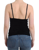 Elegante top in lingerie cami nera