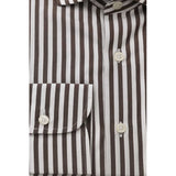 Elegante camicia da colletto francese marrone - Medio Fit