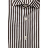 Elegante camicia da colletto francese marrone - Medio Fit