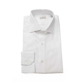 Elegante camisa de cuello francés de algodón blanco