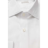 Elegante camisa de cuello francés de algodón blanco