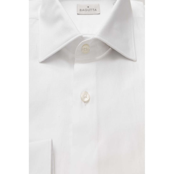 Elegante camicia da colletto francese in cotone bianco