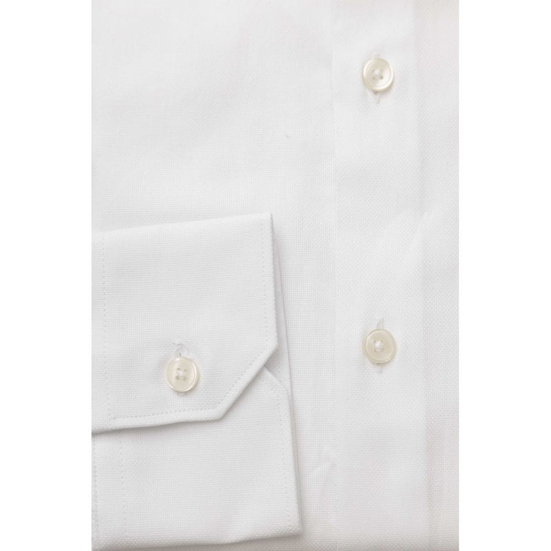 Elegante camicia da colletto francese in cotone bianco