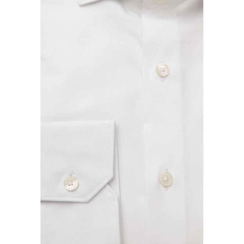 White Cotton Men Shirt