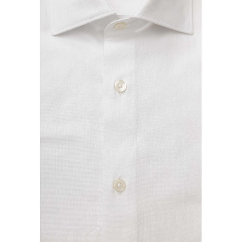 Elegante camicia da colletto francese in cotone bianco