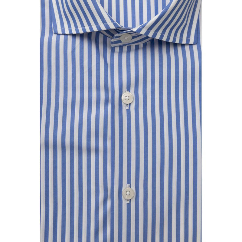 Elegante camisa de algodón azul claro - Fit mediano