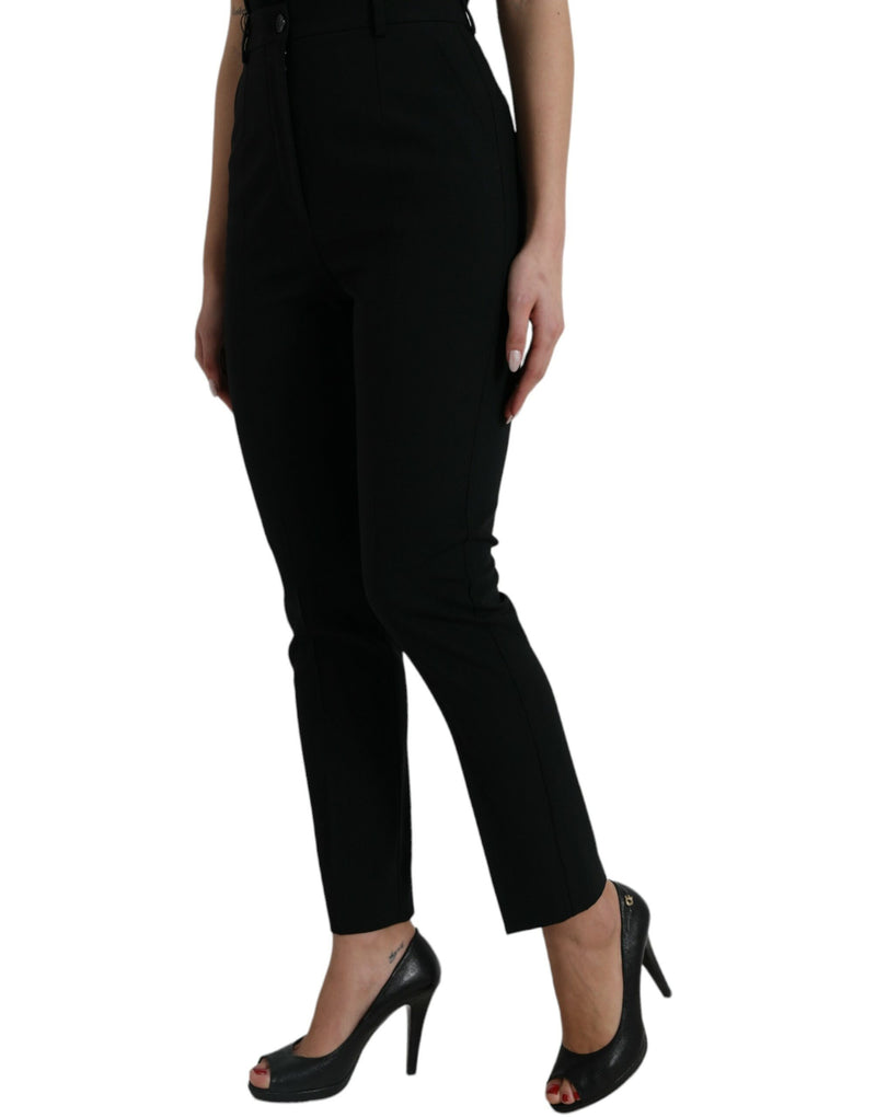 Elegant High Waist Tapered Wool Pants