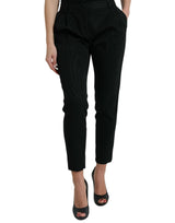 Elegant High-Waist Tapered Cropped Pants