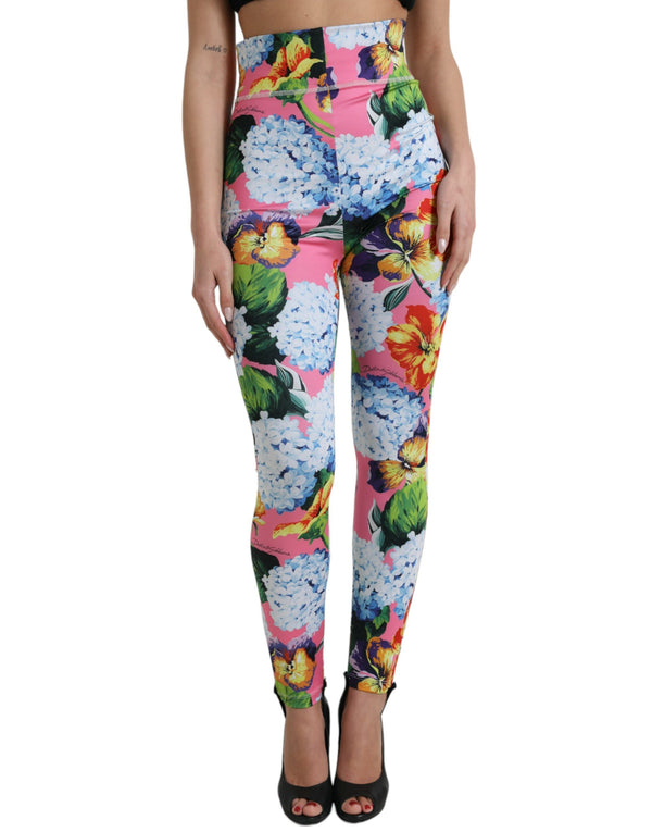 Exquisite Blumenhoch -Leggings mit hoher Taille