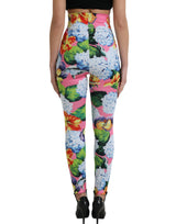 Exquisite Blumenhoch -Leggings mit hoher Taille