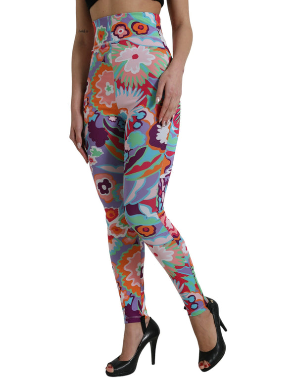 Bezaubernde Blumendruck mit hoher T-T-Leggings