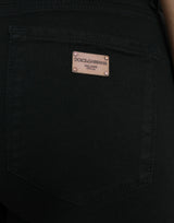 Chic Black Mid-Taist Stretch Jeans