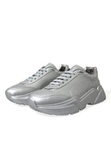 Eleganti sneaker in pelle di vitello argento