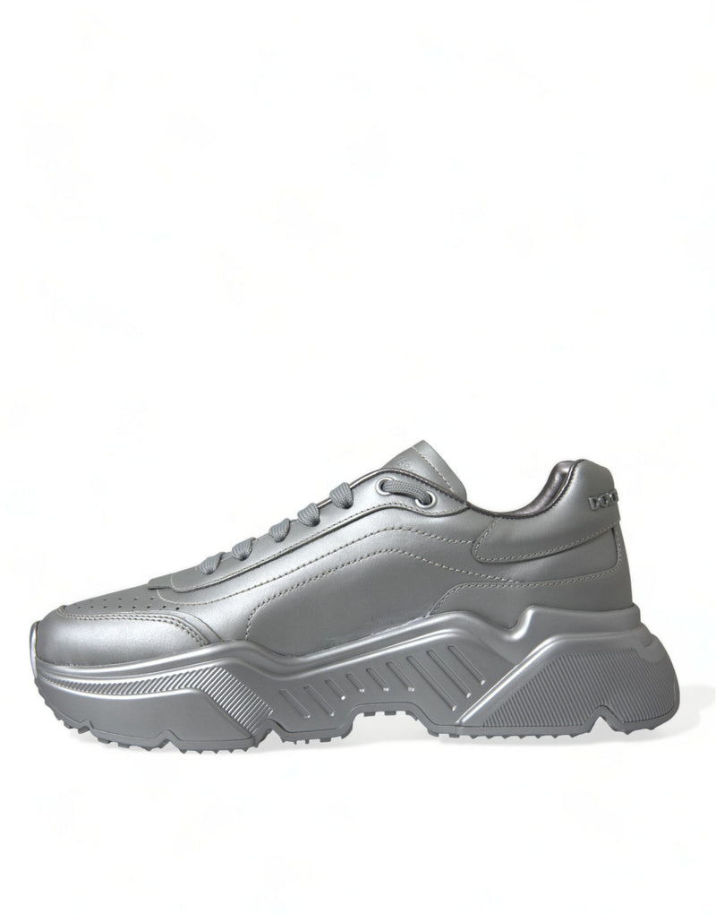 Eleganti sneaker in pelle di vitello argento