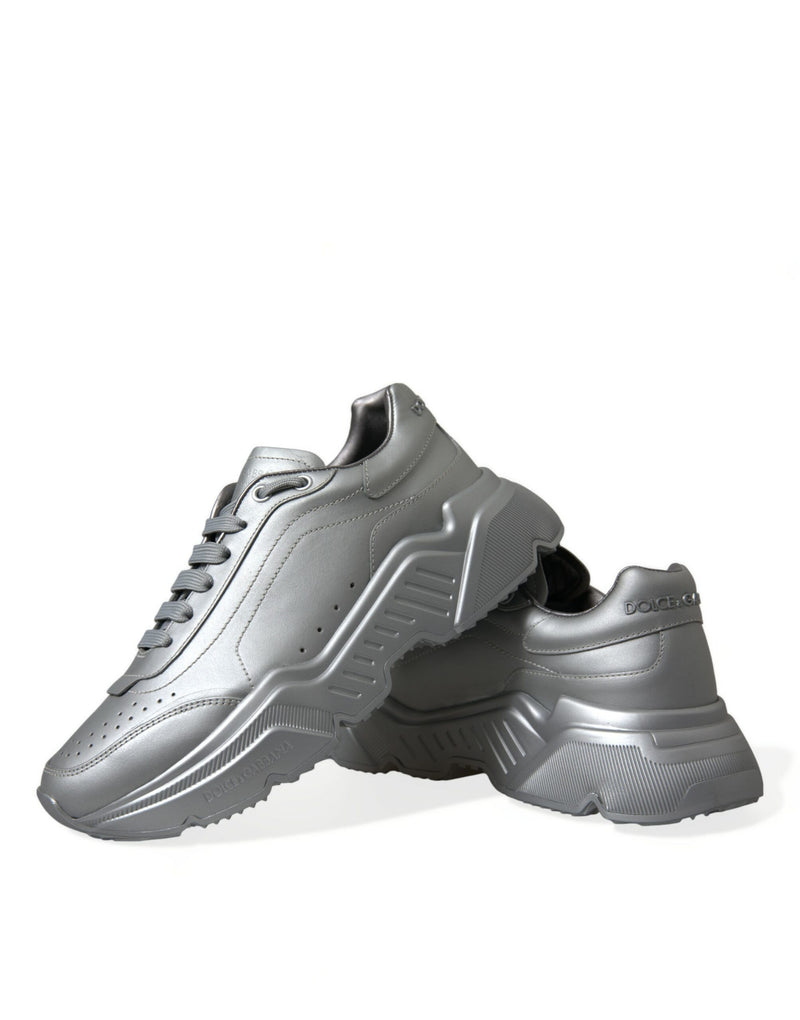 Eleganti sneaker in pelle di vitello argento