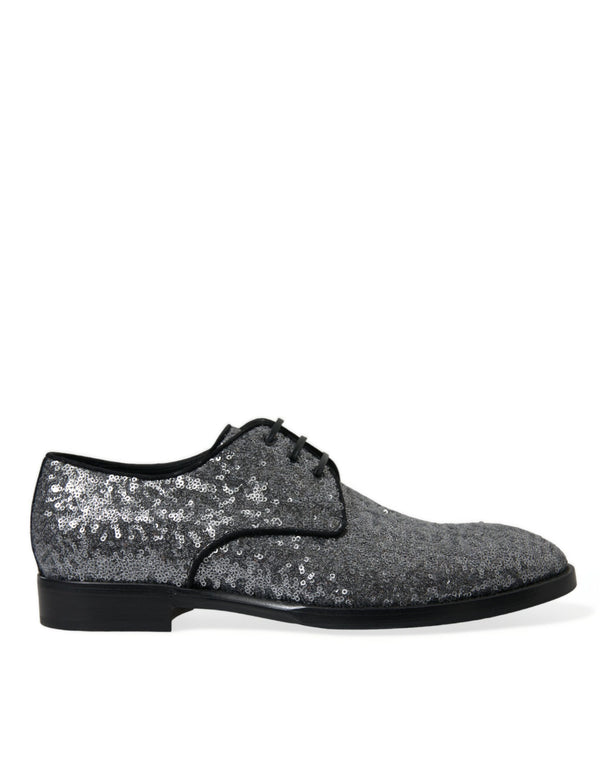 Exquisite Pailletten -Derby -Kleiderschuhe