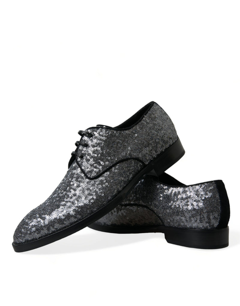 Exquisite Pailletten -Derby -Kleiderschuhe