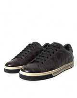 Elegante exotische Leder-Low-Top-Turnschuhe