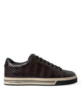 Eleganti sneaker esotiche in pelle bassa