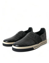 Elegante Krokodil-Leder-Low-Top-Turnschuhe