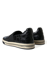 Elegante Krokodil-Leder-Low-Top-Turnschuhe