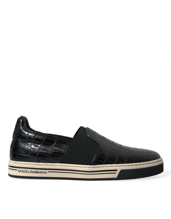 Elegante Krokodil-Leder-Low-Top-Turnschuhe