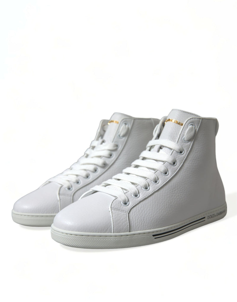 Eleganti sneaker in pelle bianca alta